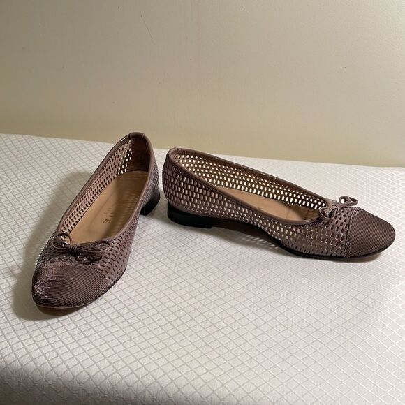 Brunate Tan Perforated Flats  @C - Picture 2 of 7